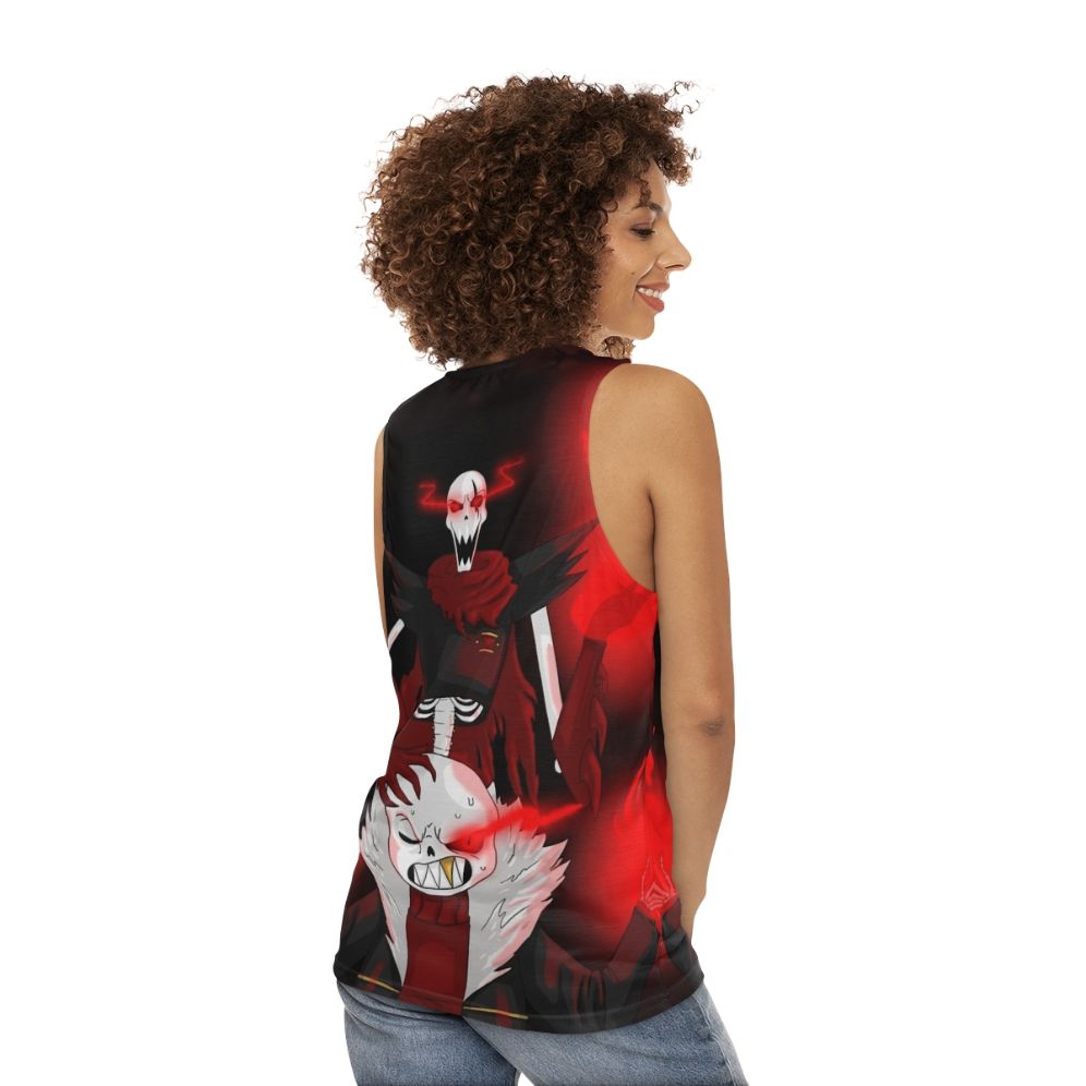 Underfell Undertale Unisex Tank Top Featuring Papyrus and Sans Fanart - women back