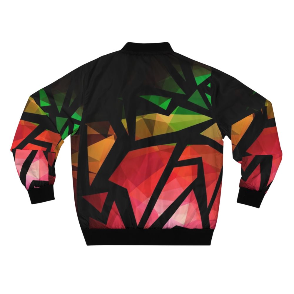 Vibrant abstract polygon print bomber jacket - Back