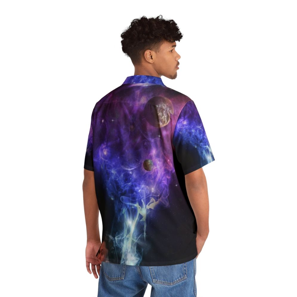 Elon Musk inspired Hawaiian shirt with a cosmic universe print design - People Back