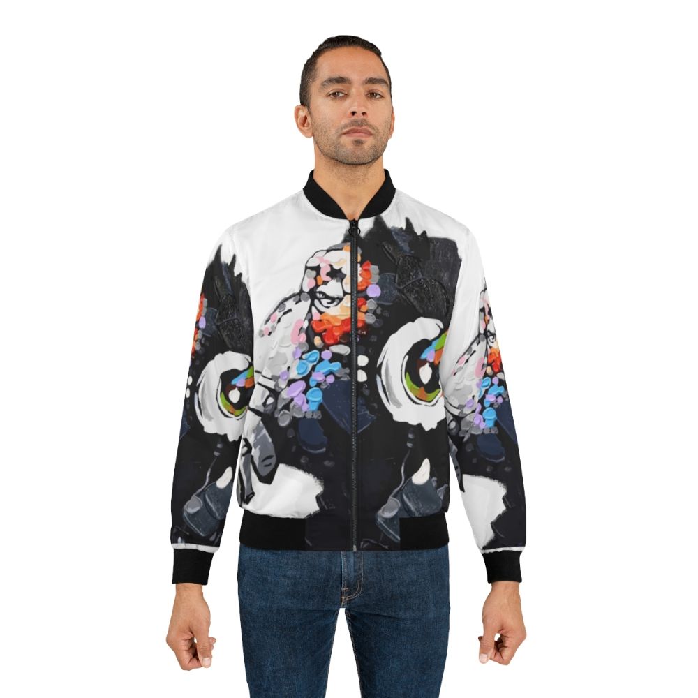 Banksy DJ Monkey Graffiti Street Art White Bomber Jacket - Lifestyle