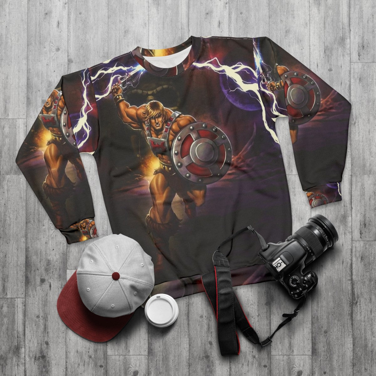 Vintage He-Man Prince of Grayskull Sweatshirt - flat lay