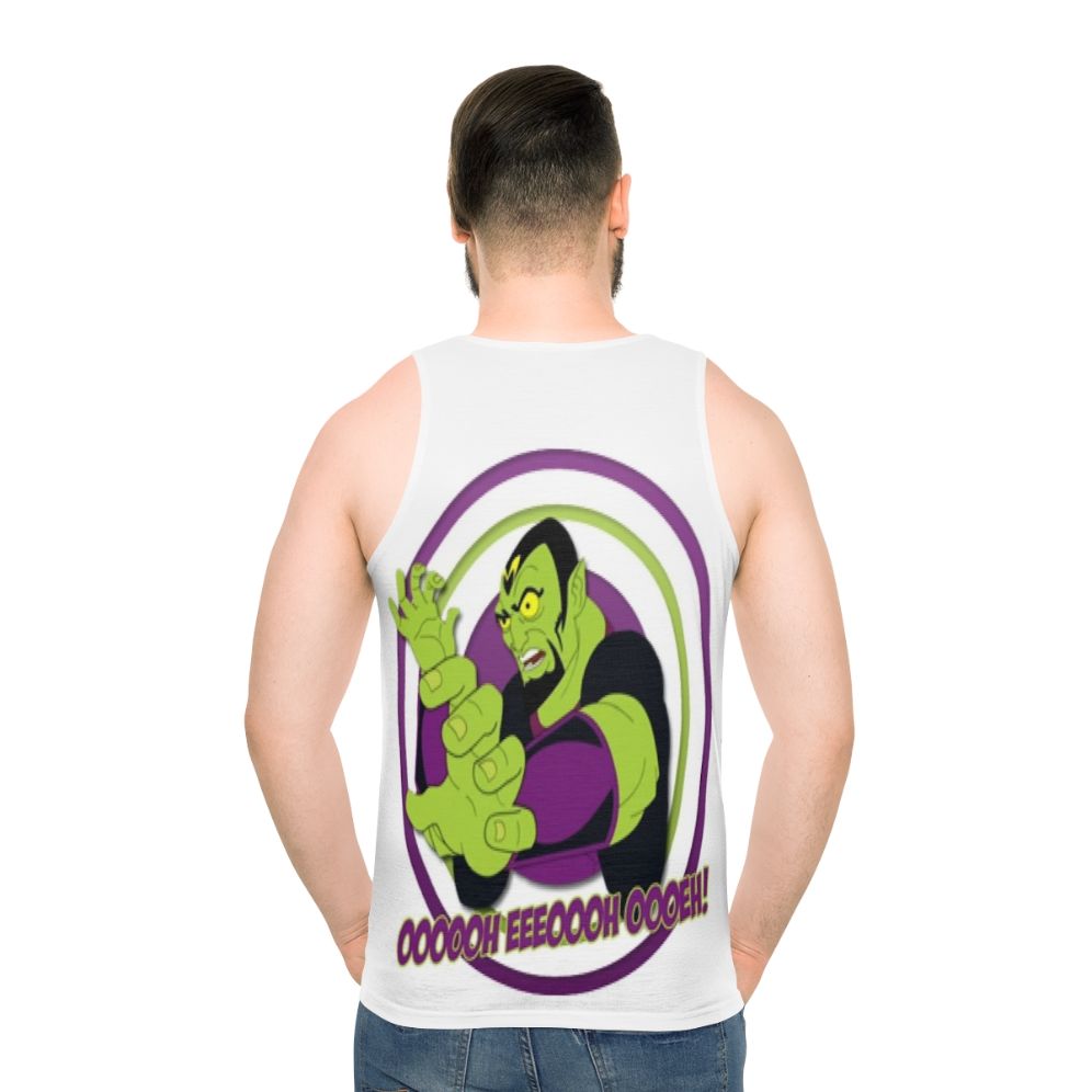 Unisex cartoon inspired classic TV references tank top - men back