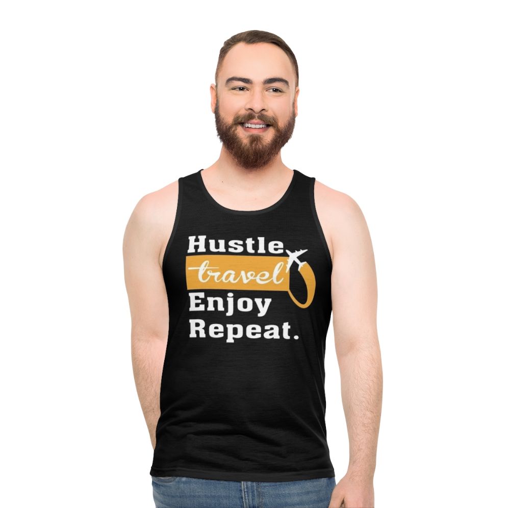 Unisex Hustle Travel Enjoy Repeat Tank Top - men