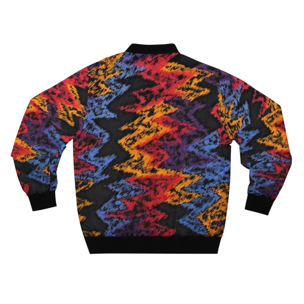 Retro bomber jacket with vintage-inspired basketball graphic pattern - Back