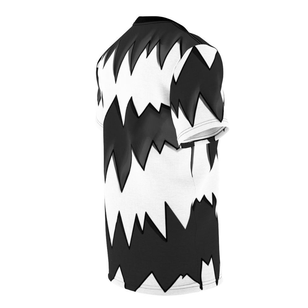 Galarian Inspired Zigzagoon Pattern T-Shirt featuring a black and white design - men right