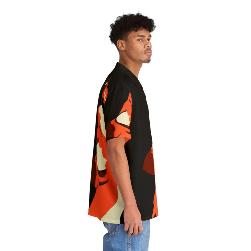 Spirit Fox Hawaiian Shirt featuring a print of a legendary fall fox - People Pight