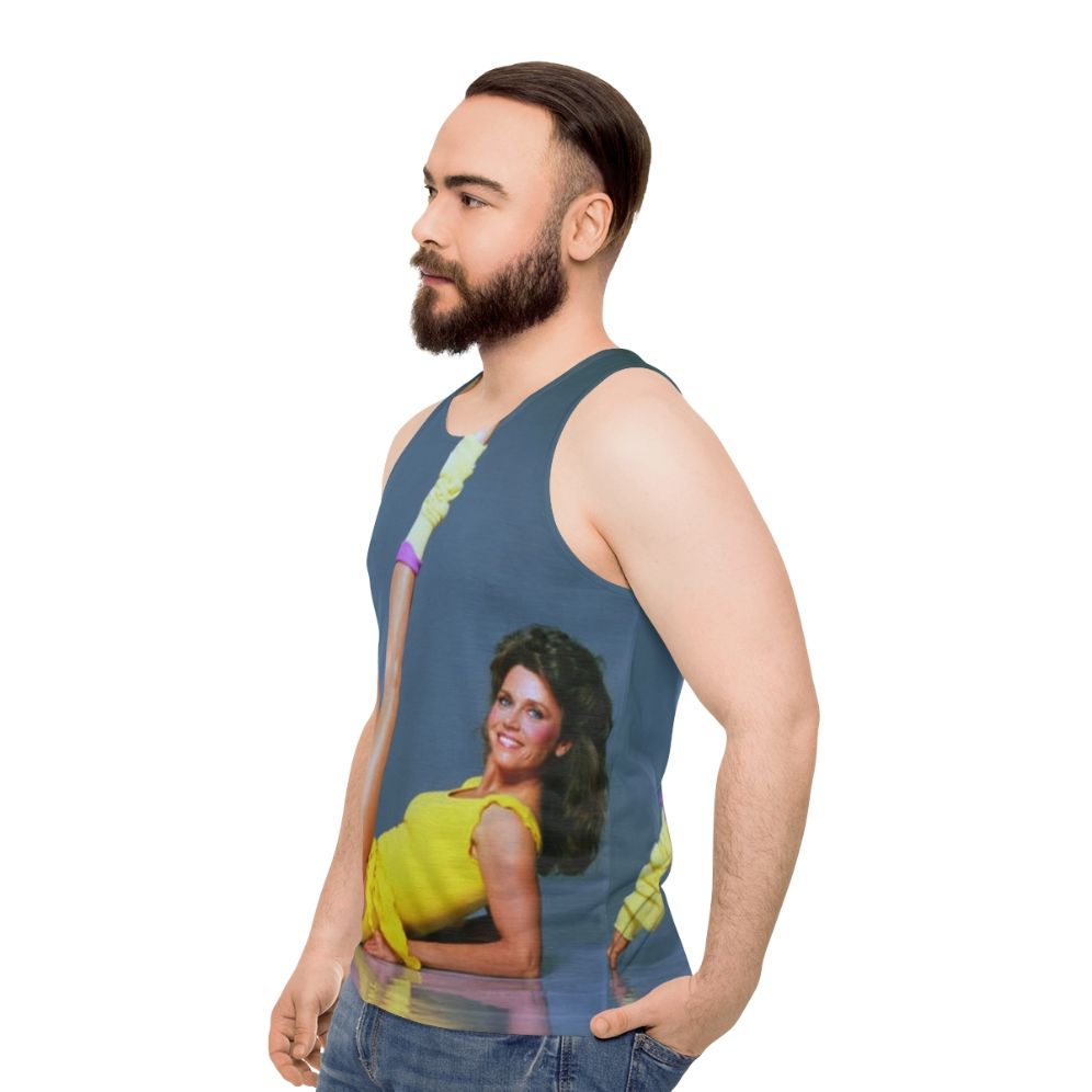 Jane Fonda Unisex Vintage Tank Top - men side