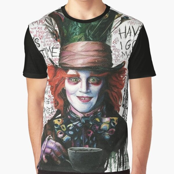 Mad Hatter graphic t-shirt with Johnny Depp design