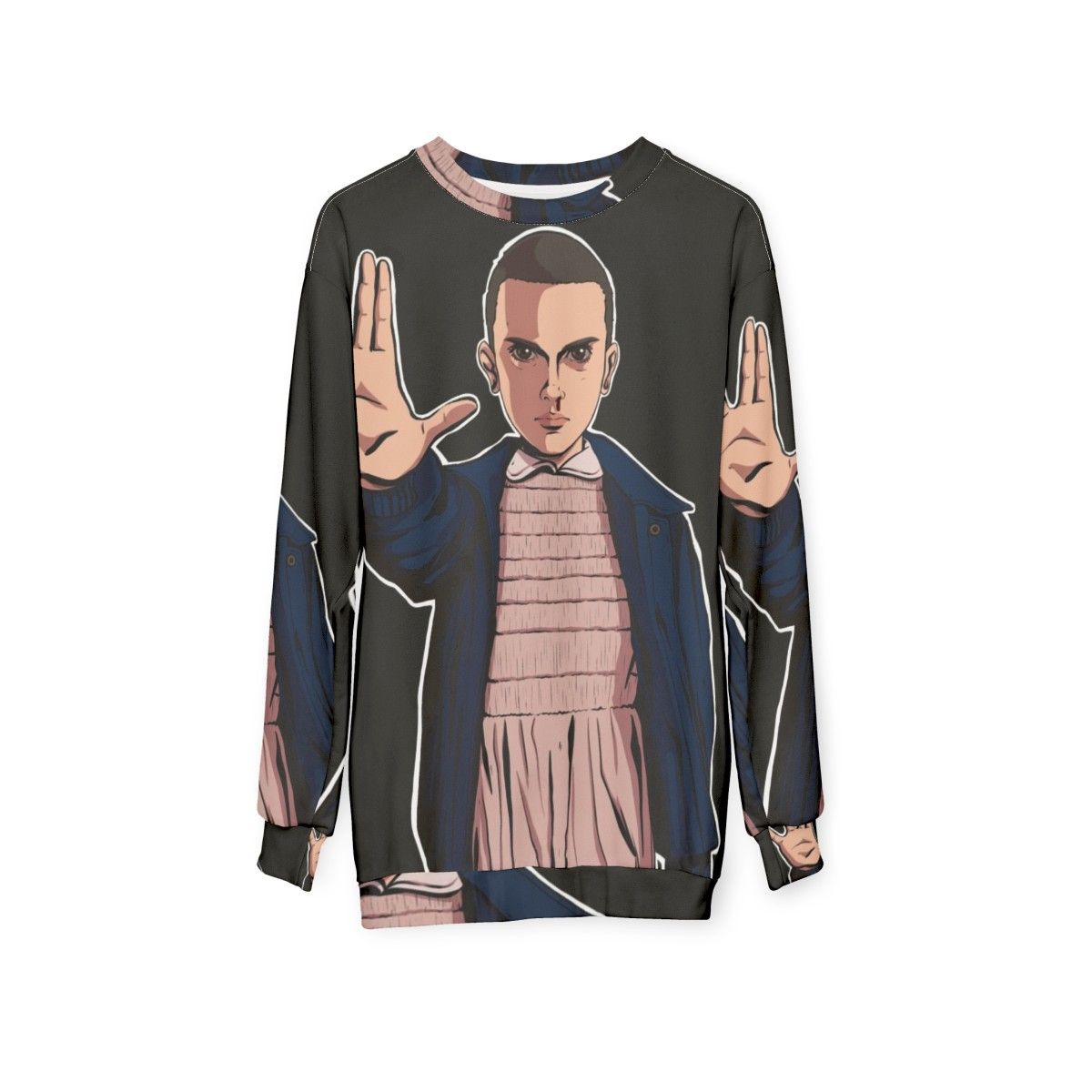 Eleven Stranger Things Fanart Sweatshirt - hanging