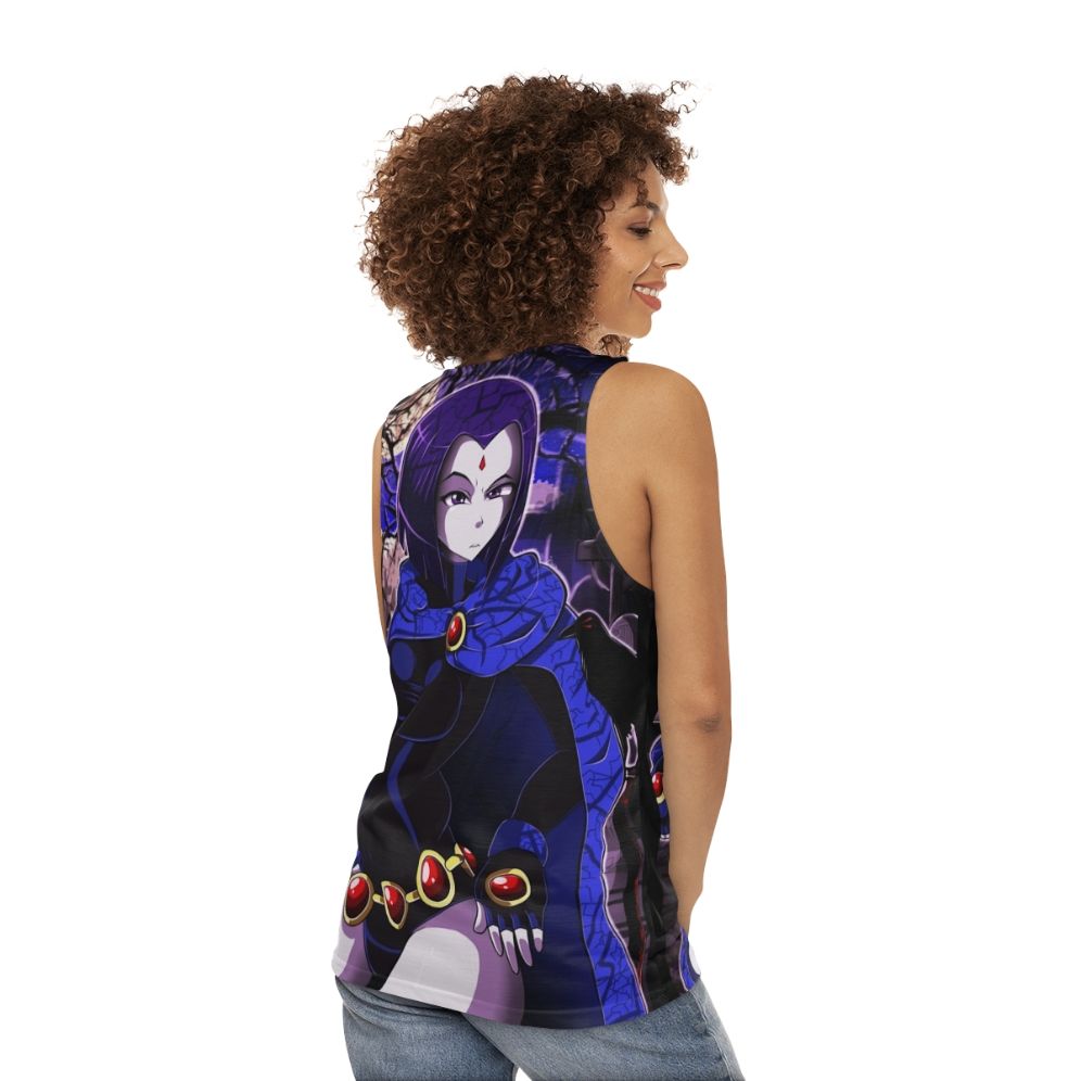 Raven from Teen Titans superhero unisex tank top - women back