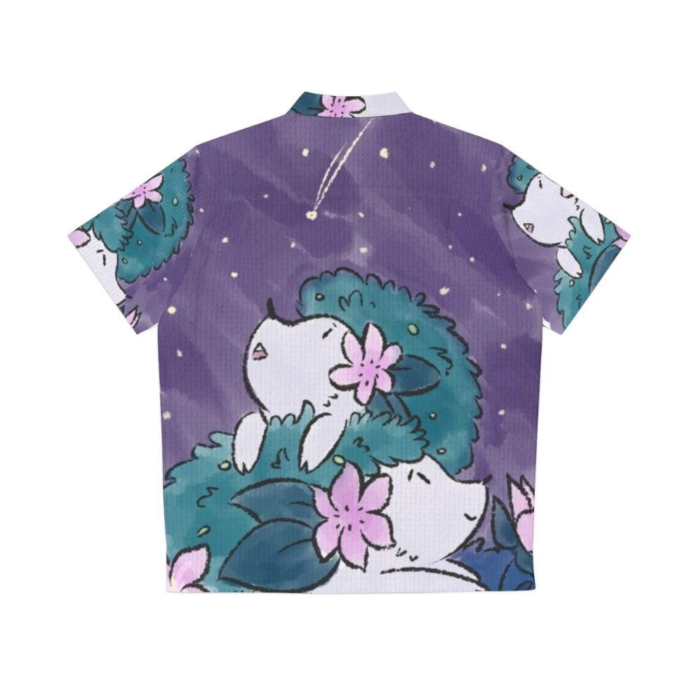 Shaymin Hawaiian Shirt with Hedgehog Design - Back