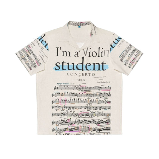 Violin Student Hawaiian Shirt with Classical Music Notes