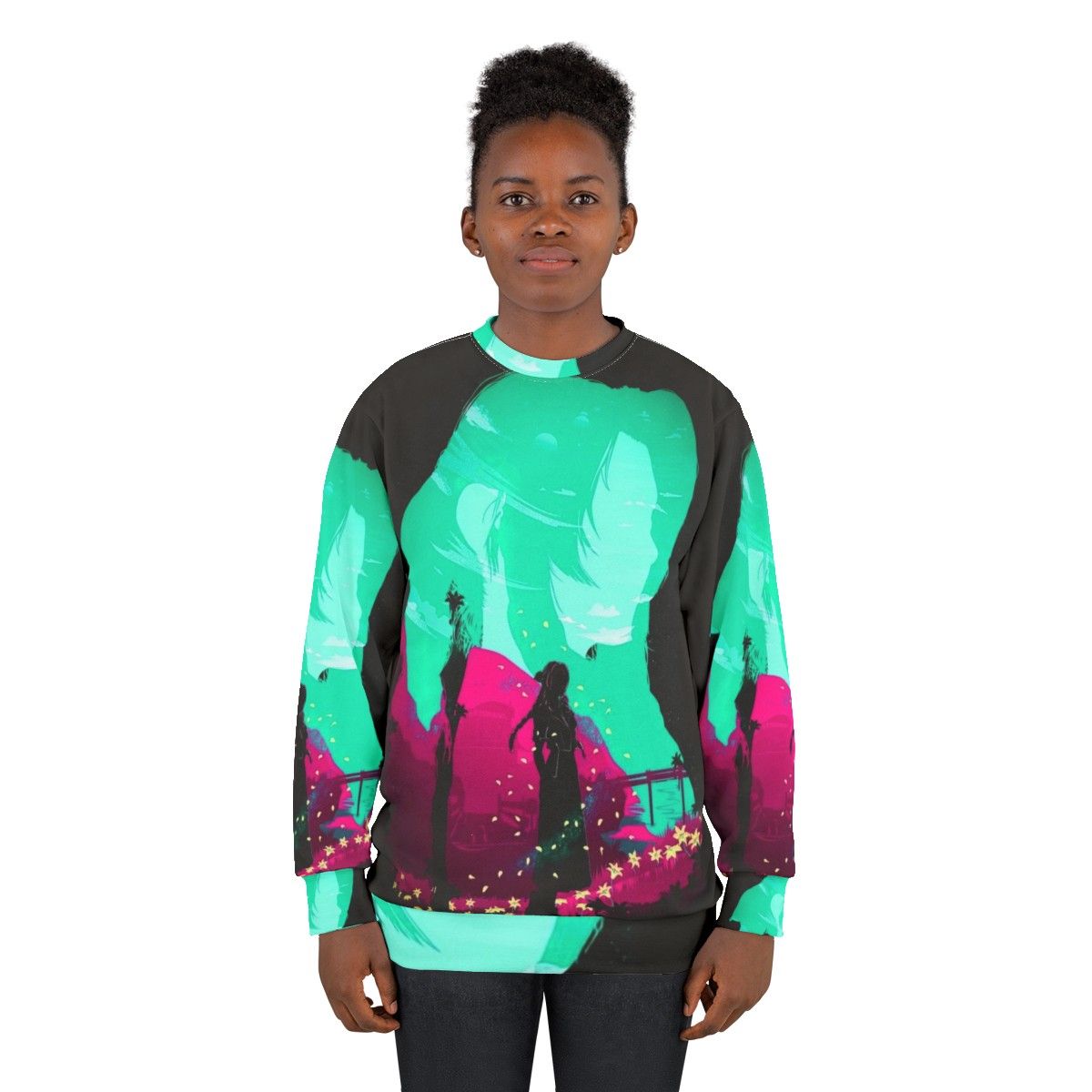 Aerith Fantasy Sweatshirt featuring Final Fantasy VII character - women