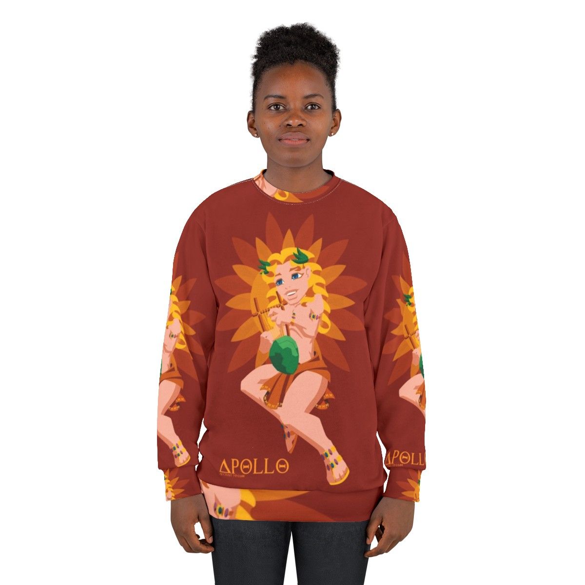 Lil Apollo Greek Mythology Sweatshirt with Sun Symbol - women