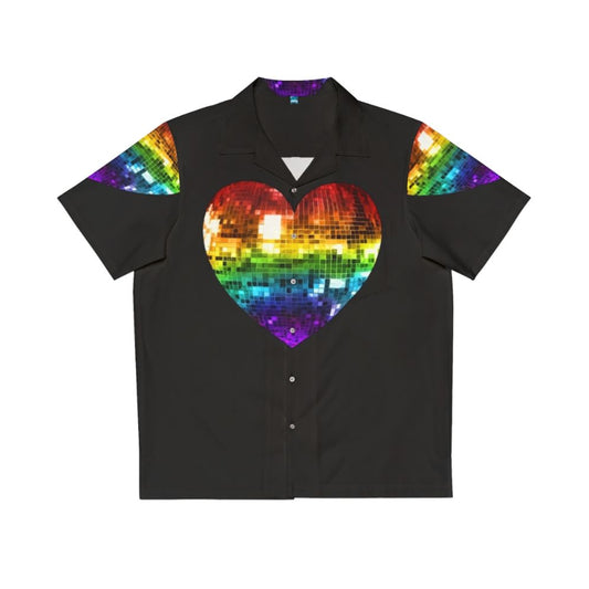 Rainbow Disco Ball Heart Hawaiian Shirt