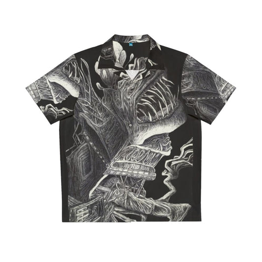 Waste Hawaiian shirt with horror monster and surreal elements