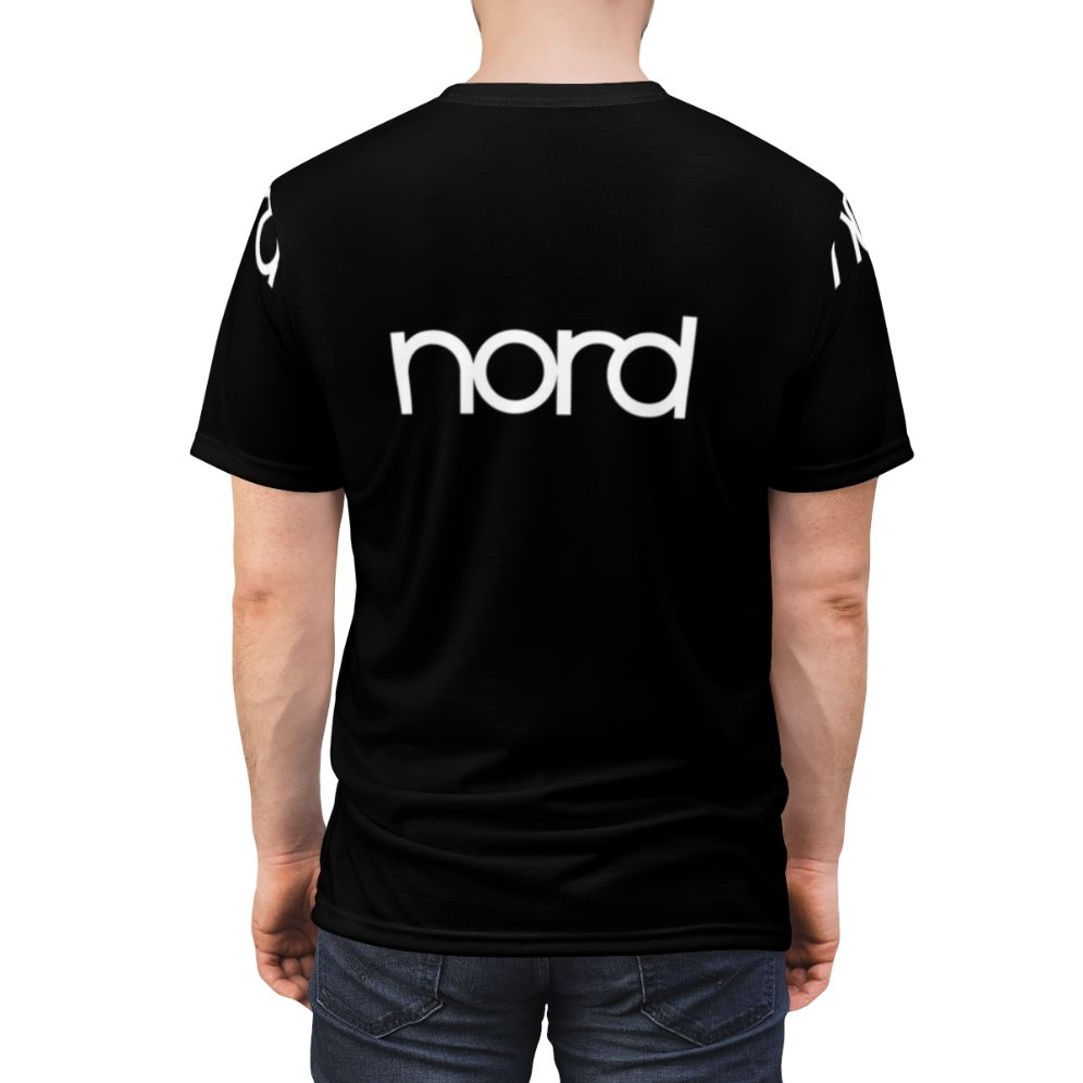 Nord piano keyboards featured on a high-quality t-shirt design - men back