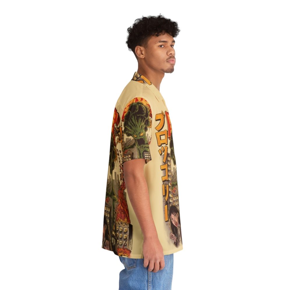 Broccozilla Hawaiian Shirt with Retro Anime-Inspired Vegetable Print - People Pight