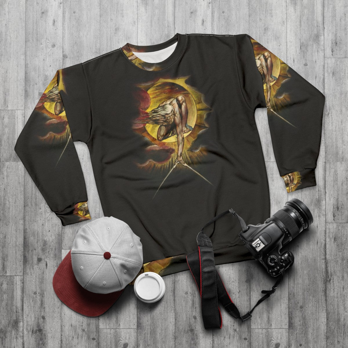 William Blake's "The Ancient of Days" Sweatshirt - flat lay