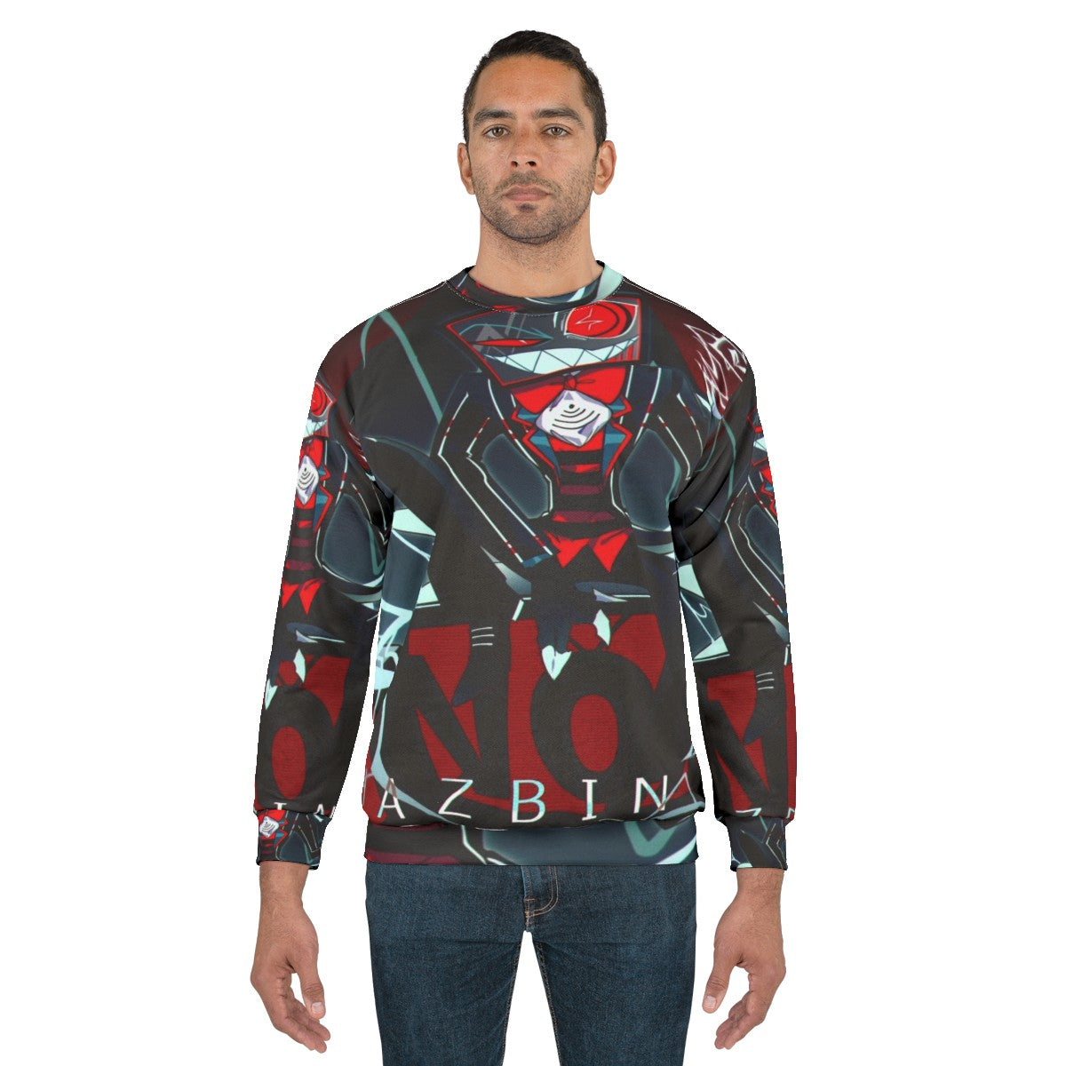 Hazbin Hotel Vox Sweatshirt featuring the character Vox - men