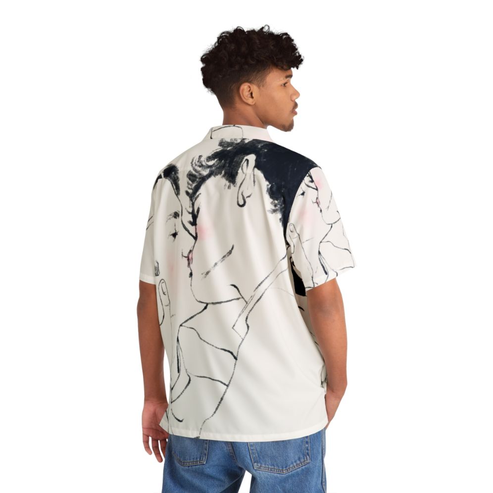 Heartstopper-inspired Hawaiian shirt featuring a kiss design - People Back