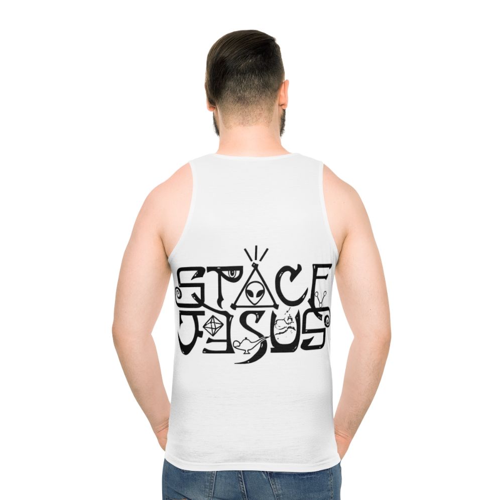 Space Jesus Logo Unisex Tank Top - men back