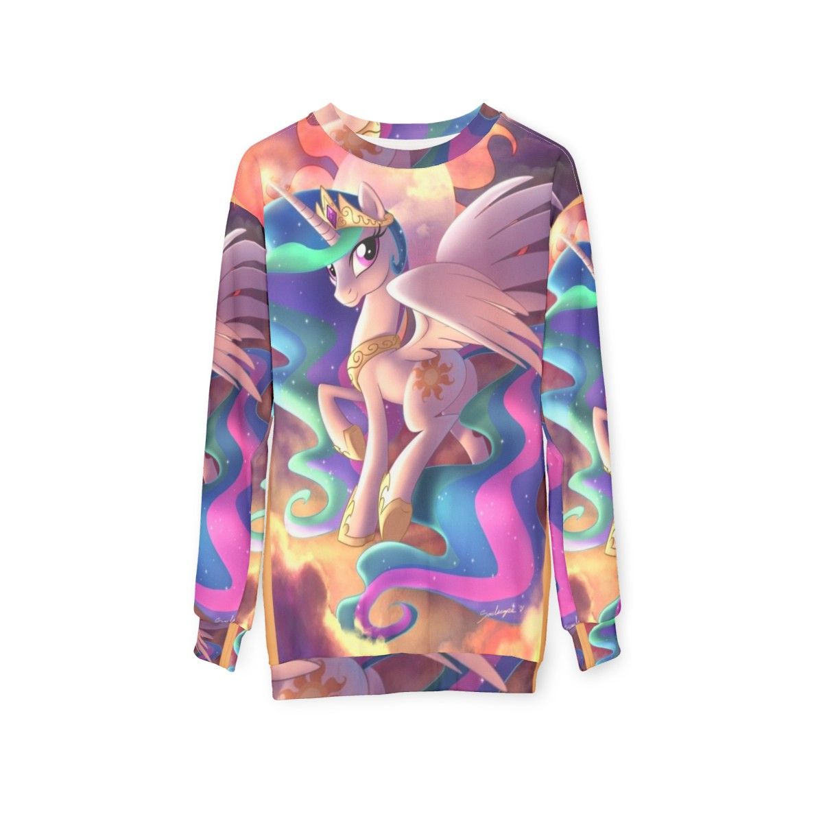 Deity of the Dawn Alicorn Celestial Sweatshirt - hanging