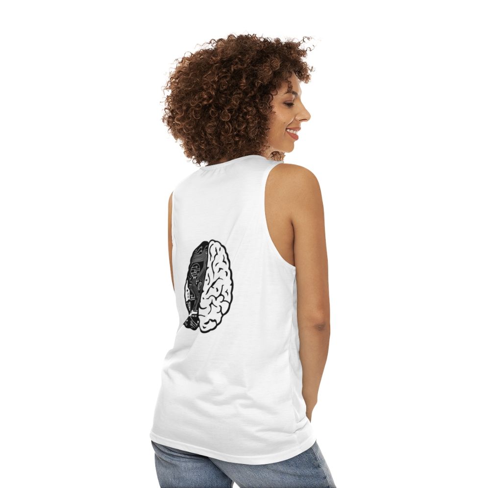 Unisex "Coding Brain" Binary Code Tank Top - women back