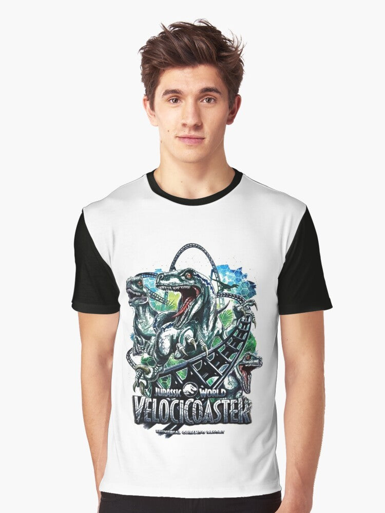 Velocicoaster Universal Orlando Resort Graphic T-Shirt with Roller Coaster Design - Men