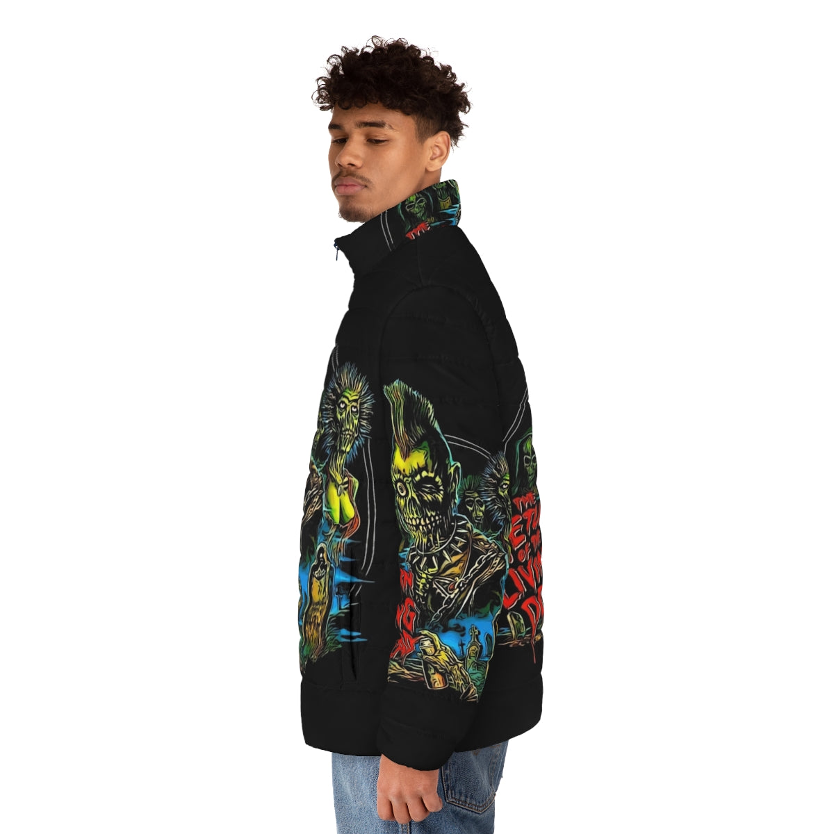 Tarman puffer jacket with horror movie poster art from Return of the Living Dead - men side left