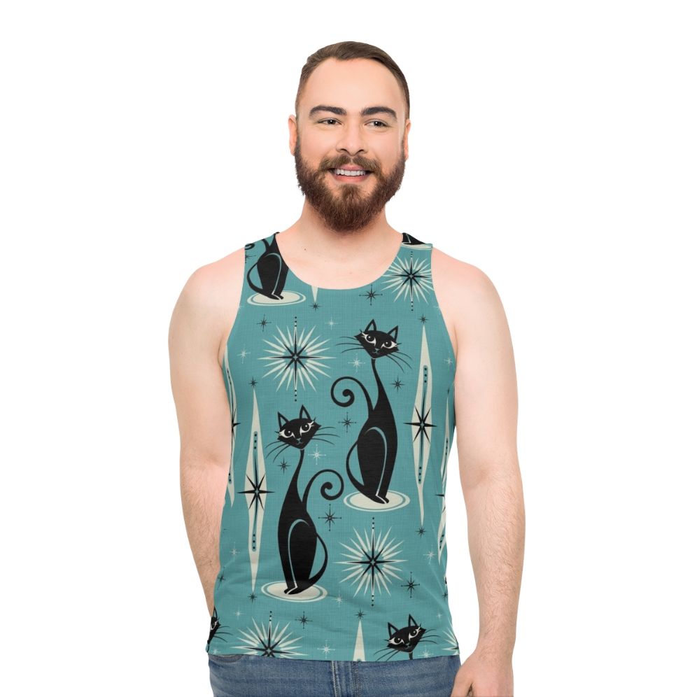 Mid Century Atomic Cats Unisex Tank Top - men