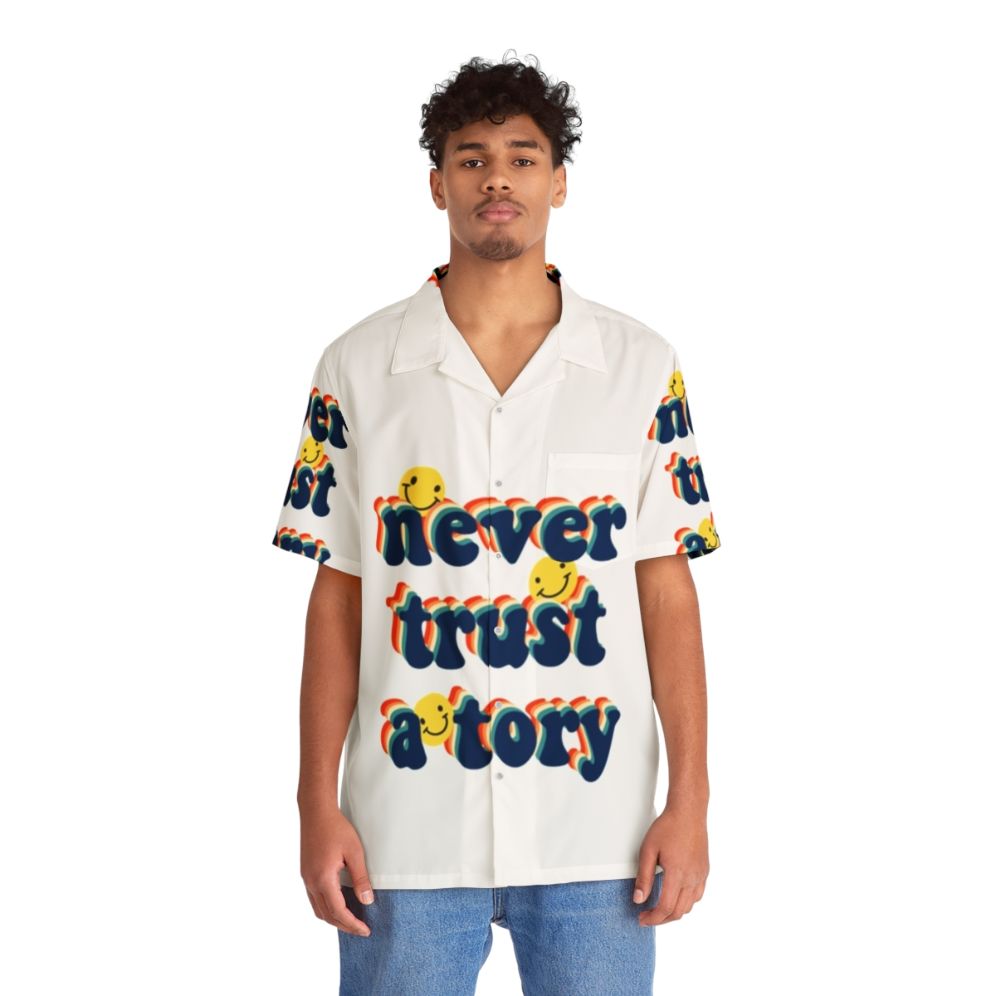 Anti-Tory Political Hawaiian Shirt with Tory, Corbyn, and Brexit Design - Lifestyle