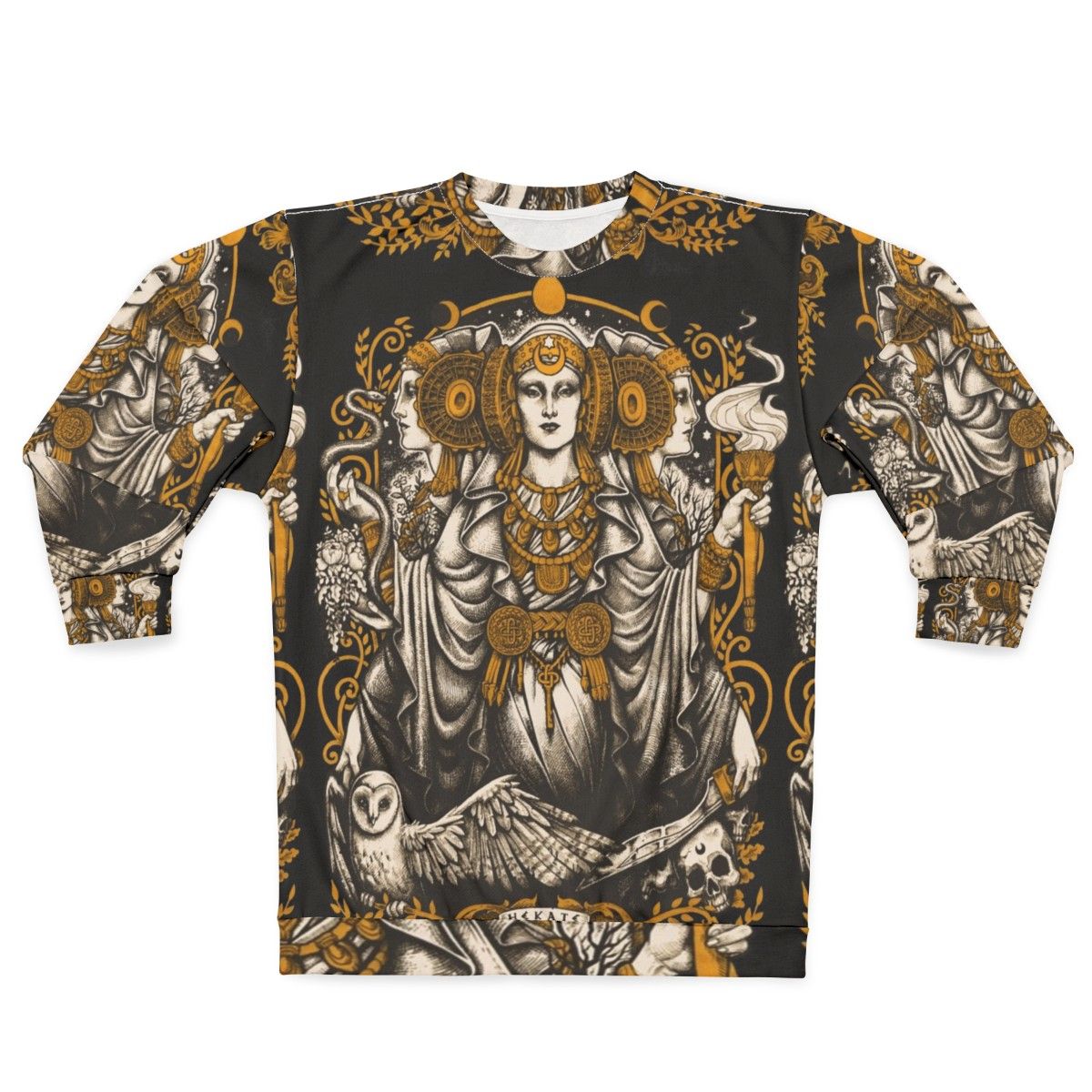 Iberian Hecate Sweatshirt with art nouveau and medusa design