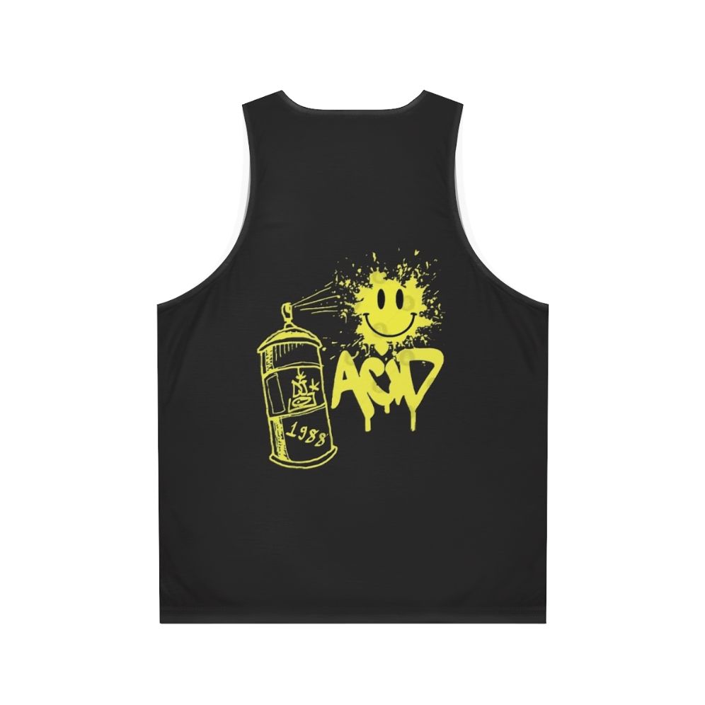 Retro acid house music party unisex tank top - Back