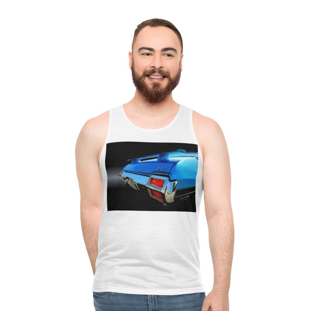 1971 Olds 442 Vintage Muscle Car Unisex Tank Top - men