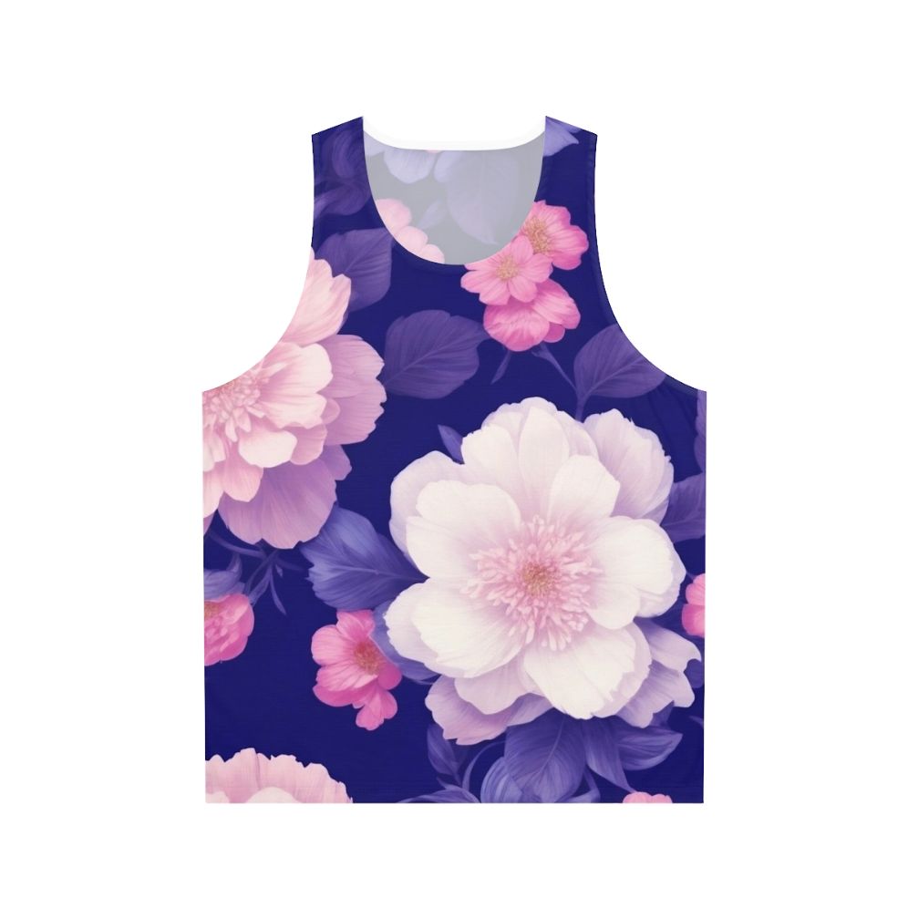 Floral pattern unisex tank top