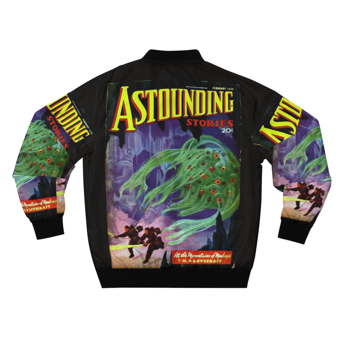 H.P. Lovecraft inspired "At the Mountains of Madness" cosmic horror bomber jacket - Back