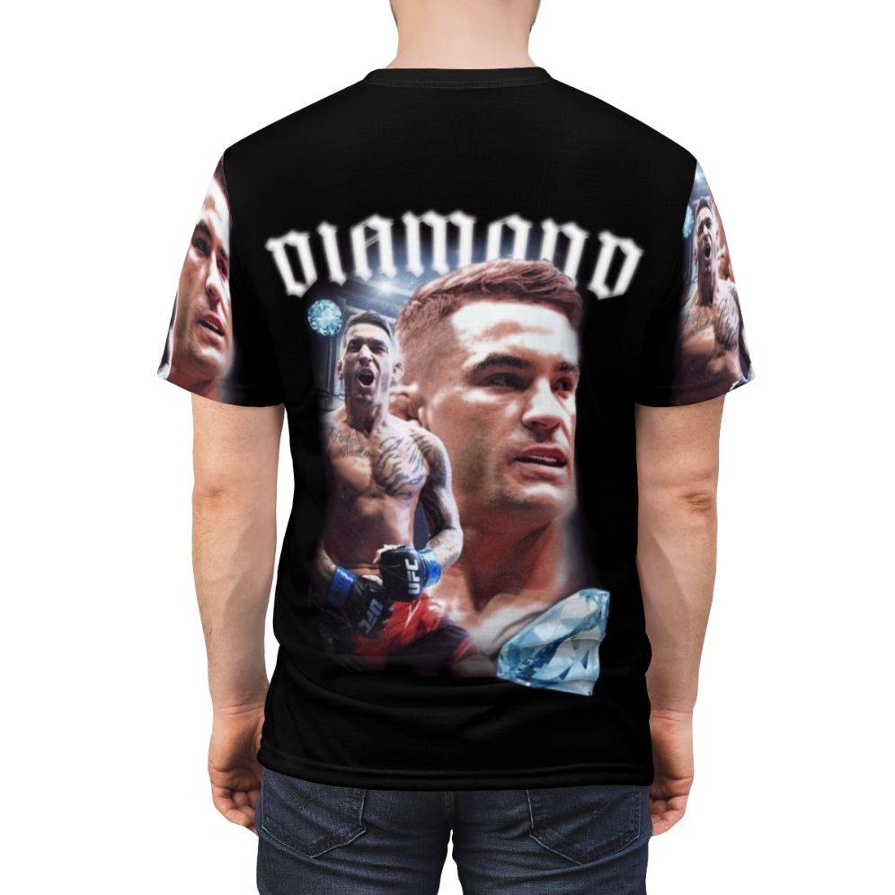 Dustin Poirier-inspired diamond design t-shirt for MMA and UFC fans - men back