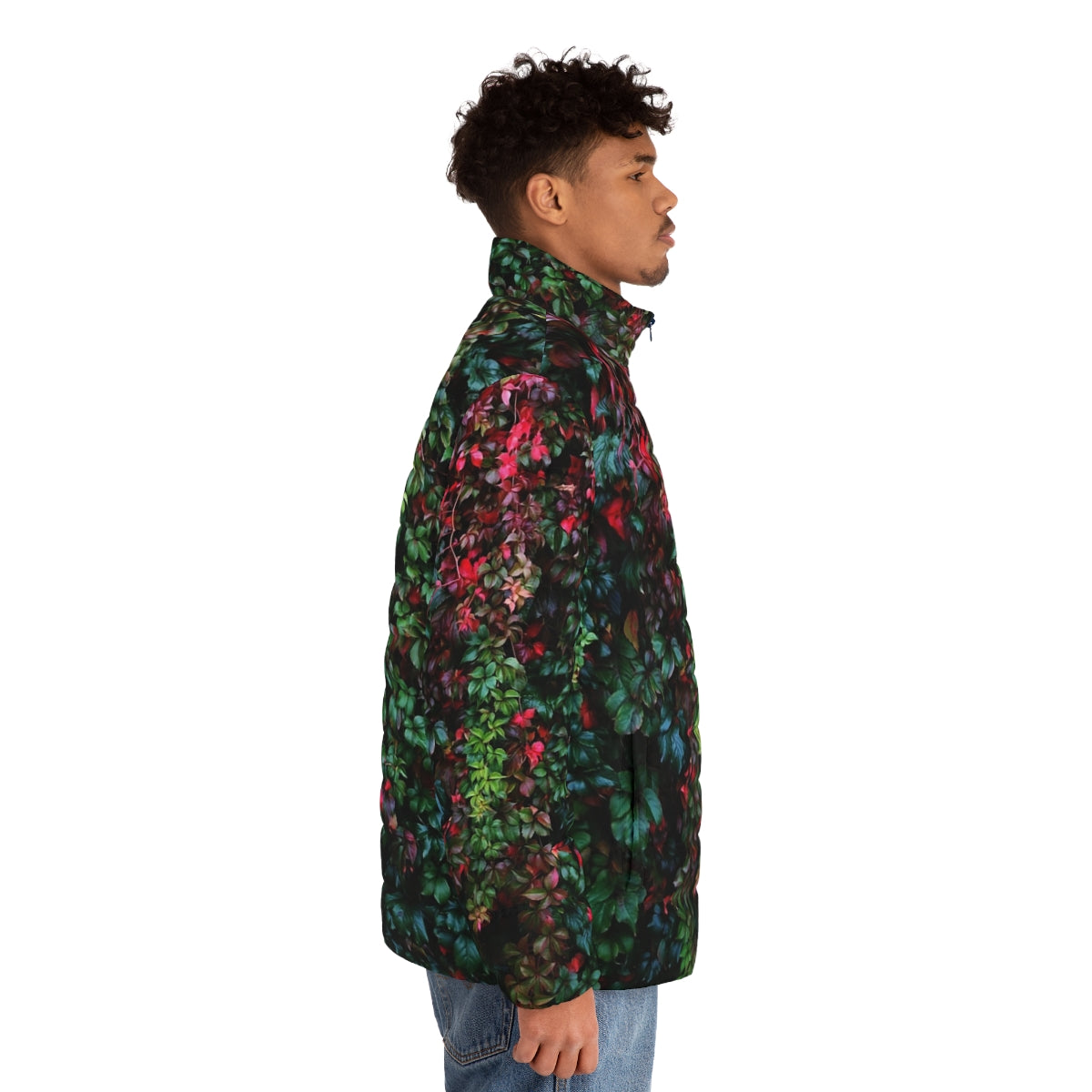 Miss Ivy Enchanted Botanical Puffer Jacket - Cozy and warm jacket featuring a nature-inspired cottage core design - men side right