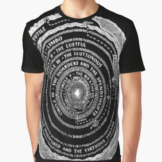 Dante's Inferno: Graphic T-Shirt Featuring Classic Medieval Literature Design