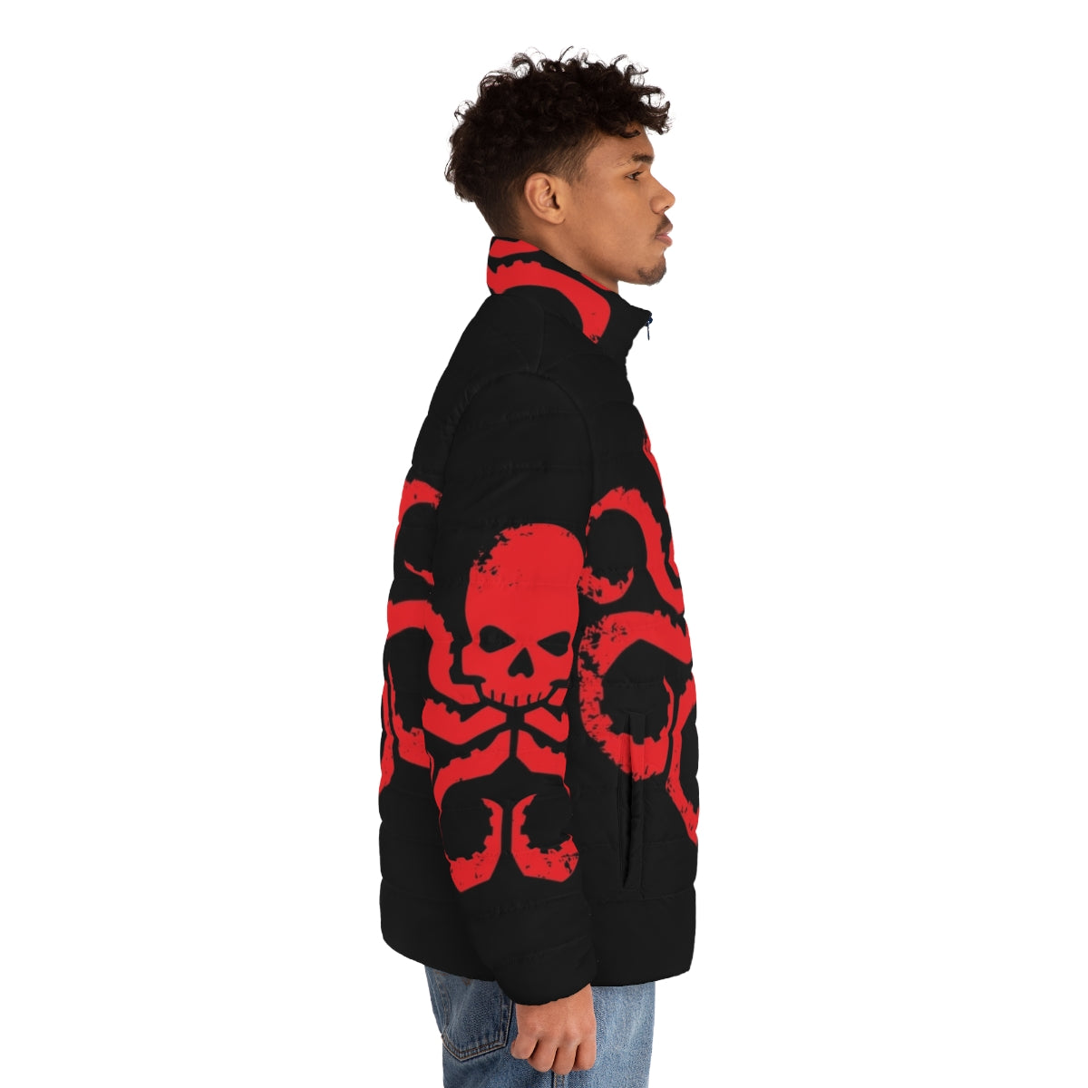 Hydra Red Puffer Jacket - Marvel Superhero Outerwear - men side right