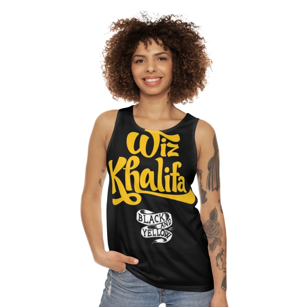 Wiz Khalifa inspired unisex tank top with music logo - women