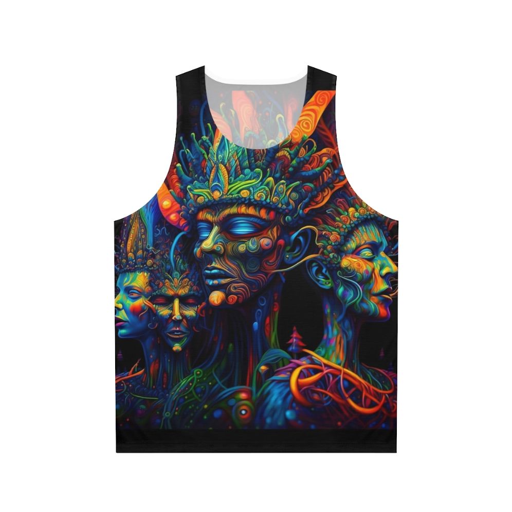 Trippy psychedelic DMT elf unisex tank top