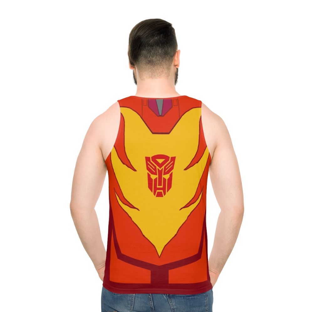 Transformers G1 Hot Rod Flames Unisex Tank Top - men back