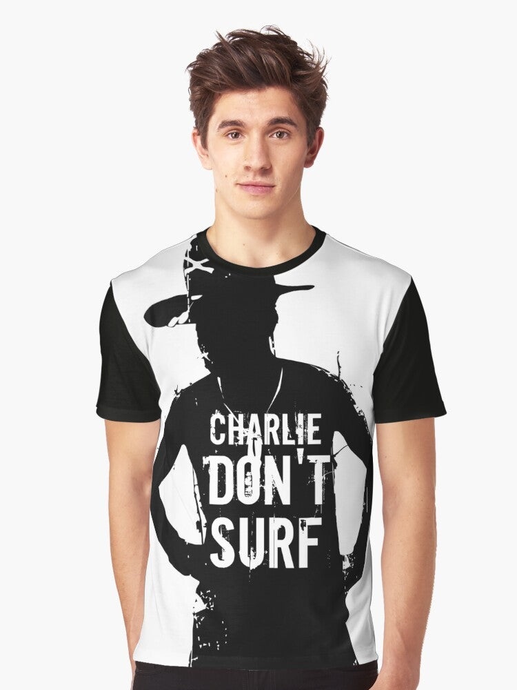 "Charlie Don't Surf" Apocalypse Now Redux graphic t-shirt featuring the iconic quote from the classic war movie - Men