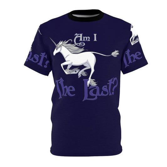 Whimsical t-shirt featuring a magical unicorn from the classic fantasy film "The Last Unicorn"