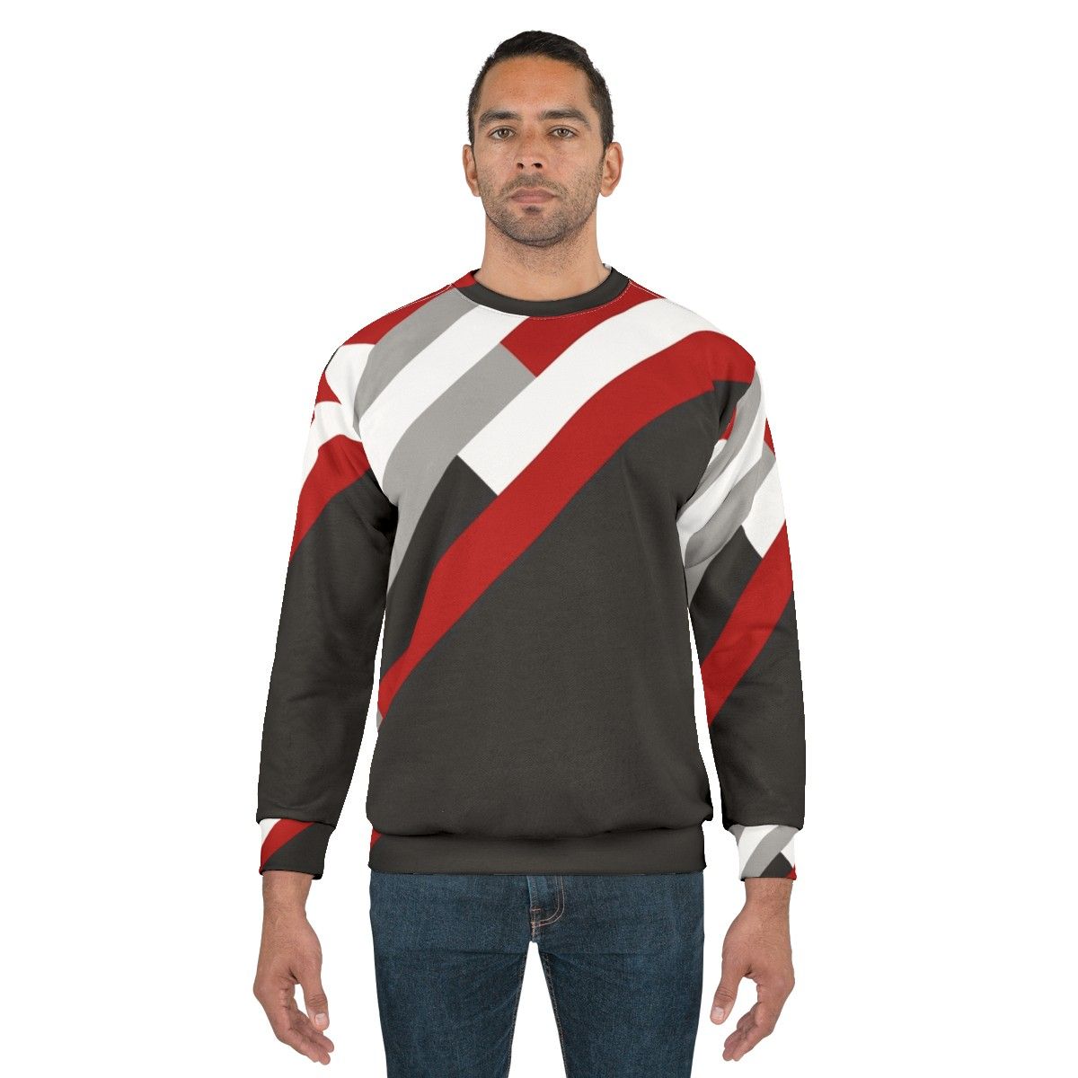 Diagonal stripes geometric pattern modern minimalist sweatshirt - men