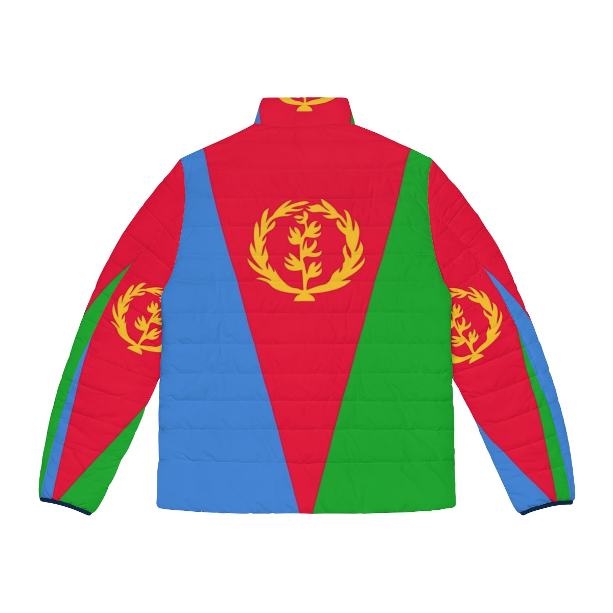 Eritrea flag puffer jacket with national pride design - Back