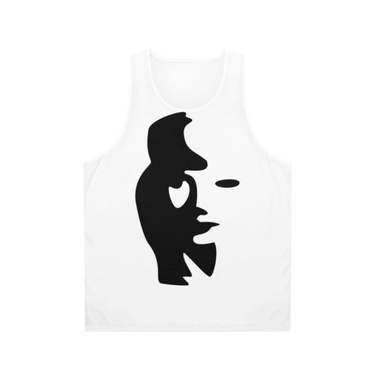 Optical illusion saxophone player unisex tank top