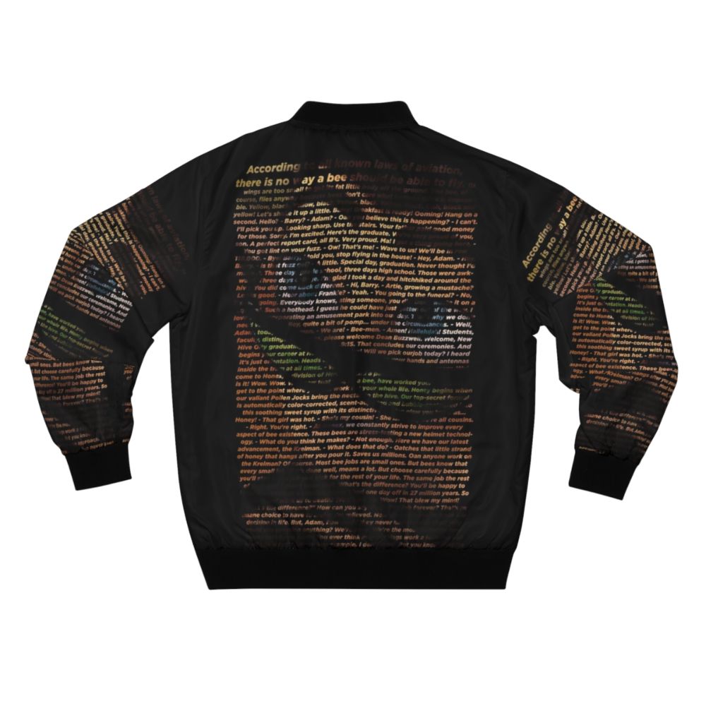 Bee Movie Script Bomber Jacket with Readable Text - Back